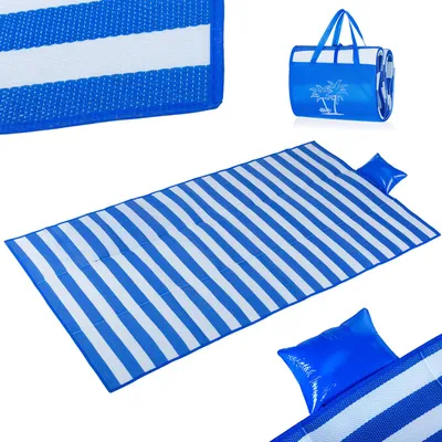 Produktbild von Outtec® Strandmatte Stranddecke Liegematte Sonnenmatte mit Kopfstütze - 175 x 89 cm - Outdoor, Strand, Picknick