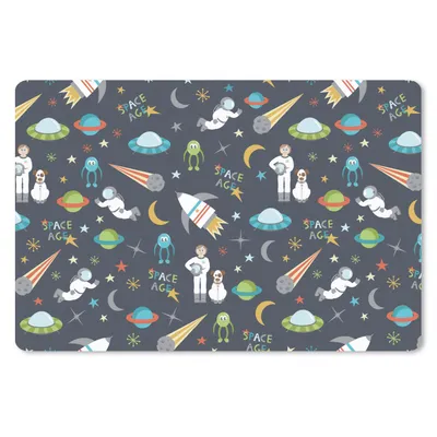 Produktbild von MuchoWow® Mauspad Mousepad Astronaut - Ufo - Regenbogen - Muster 27x18 cm - Mousepads - Maus Mat - Pad - Mausunterlage - Büroartikel - Desk Matten