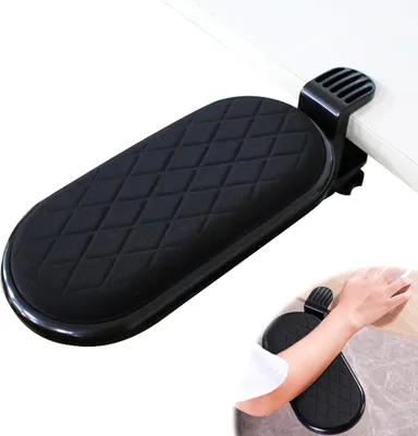 Produktbild von Armauflage Schreibtisch, Schreibtisch Gadgets zur Befestigung an Armlehne Oder Schreibtisch, 180° Einstellbar, Entspanne die Schultermuskula, Schwarz