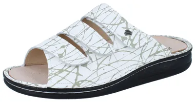Produktbild von FINN COMFORT Korfu Damen Pantolette weiß grün Glattleder - Größe: 41