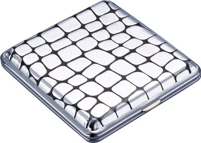 Produktbild von ZIGARETTENETUI Krokodil für 20 Zigaretten aus Metall Krokodilhaut Zigarettendose Zigarettenbox Dose Box Etui Case 15 (Silber)