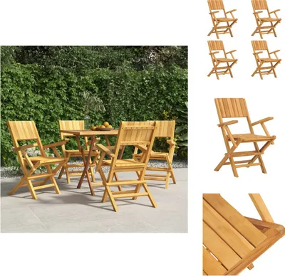 Produktbild von vidaXL Gartenstühle 4 Stk. Klappbar 55x61x90 cm Massivholz Teak -  Gartenstühle