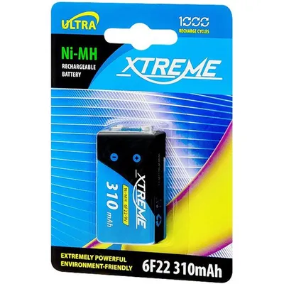 Obrázek produktu pro XTREME Baterie 9V Ni-MH 310mAh dobíjecí, blistr 1ks