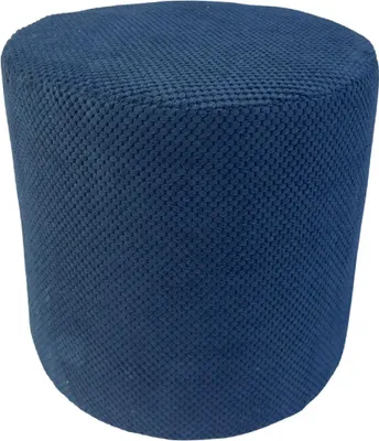 Produktbild von Samt-Hocker ZEFIR DOT 40x40 cm rund – stilvoller Sitzhocker oder Fußhocker fürs Wohnzimmer – Marineblau
