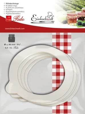 Image de DOSEN-ZENTRALE Einkochringe Fido Einkochwelt 90x68x2,5mm 4er Beutel