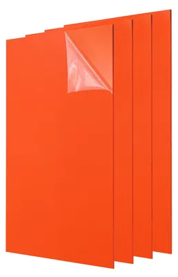 4 Acrylplatten 30,5 x 20,3 cm, 3 mm, orange, für DIY & Basteln