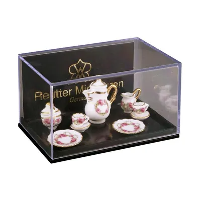 Produktbild von Miniatur Kaffeeservice Rosenband für 2 Personen, handbemalt