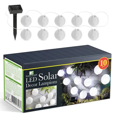 Produktbild von Solar-LED-Gartenbeleuchtung / Umgebungsbeleuchtung für den Außenbereich – Kabellänge 3,7 Meter – Laternen zum Aufhängen – Solarenergie – ⌀ 6 cm