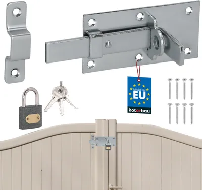 Obrázok produktu pre KOTARBAU® Univerzálny zámok s visiacim zámkom Oceľový zámok 50 x 100 mm rovný zámok na dvere Brány Záhradná brána zámok Západka záhradnej brány Zámok dverí Posuvná zámok uzamykateľný
