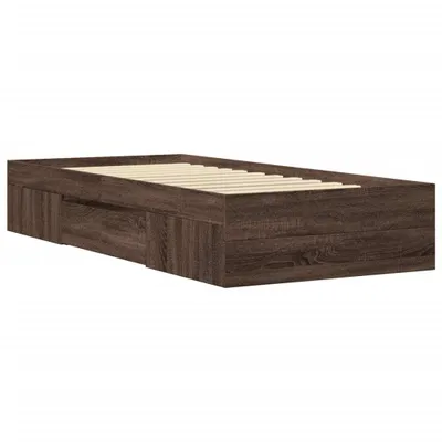 Produktbild von vidaXL Bettgestell ohne Matratze Braun Eiche 75x190 cm Holzwerkstoff