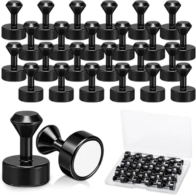 Produktbild von Neodym Magnete 12x16 mm, 30 Stück, für Whiteboard, schwarz