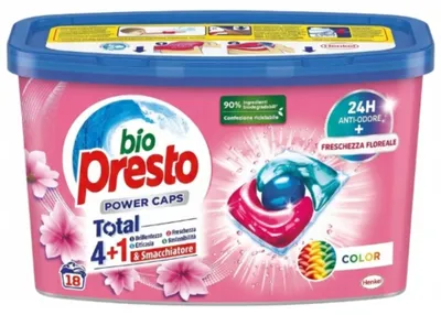 Zdjęcie produktu dla Kapsułki do prania kolor Power Caps 18prań -Presto
