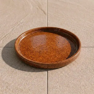 Zdjęcie produktu dla Podstawka pod doniczkę ceramiczna Provencelia Jesienny pomarańcz, Ø29 cm x H5 cm, mrozoodporna