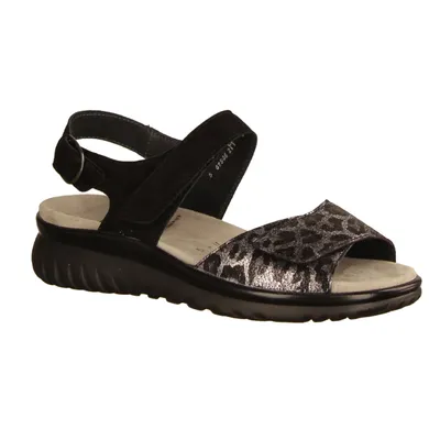 Produktbild von Semler Laura L7015-001 bequeme Damensandale, Schwarz, Leder, NEU - Damenschuhe Sandale bequem / lose Einlage, Schwarz, leder (leo/samtchevreau)