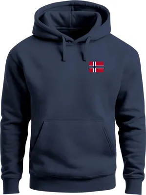 Produktbild von Hoodie Herren Norway Flag Kapuzensweatshirt Norwegen Flagge Scandinavian Outdoor Style Nordic Streetwear Neverless®