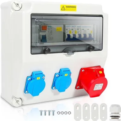 Obrázek produktu pro Elektrická zásuvka 16 A, 2×230 V, S BEZPEČNOSTNÍM VYPNOVAČEM