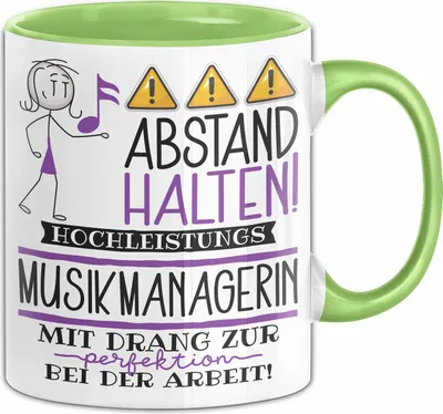 Produktbild von Musikmanagerin Tasse Geschenk Lustig Abstand Halten Hochleistungs-Musikmanagerin Mit Drang Zur Perfektion Bei Der Arbeit (Grün)