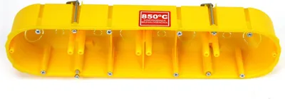 Produktbild von Hohlwanddose 4-fach Abzweigdose Hohlraumdose halogenfrei Ø60x47mm, gelb
