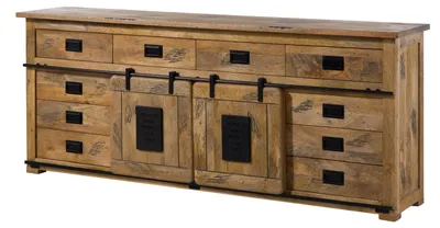 Immagine prodotto di MASSIVMOEBEL24 | Sideboard Mango 220x45x90 natur lackiert RAILWAY #192