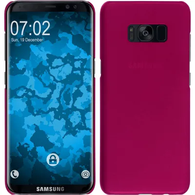 Produktbild von PhoneNatic Case kompatibel mit Samsung Galaxy S8 - Hülle pink gummiert Hard-case + flexible Folie