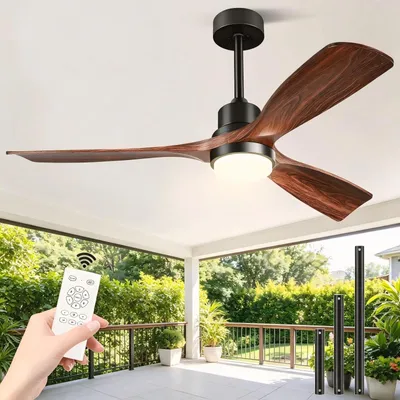 Obrázok produktu pre Stropný ventilátor s osvetlením, 3 lopatky, 152 cm, hnedý
