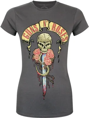 Image de Guns N Roses - "Dripping Dagger" T-shirt pour femme RO492 (L) (Anthracite)