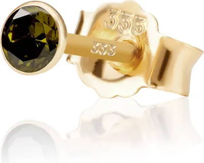 Produktbild von Einzel 3,5mm 333 Gelb Gold 8 K Ohrstecker Zirkon Peridot Butterfly Verschluss