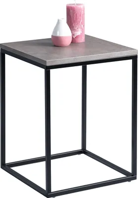 Produktbild von Beistelltisch Tisch SOMA 40x40 cm Nachbildung Keramikoptik Gestell schwarz