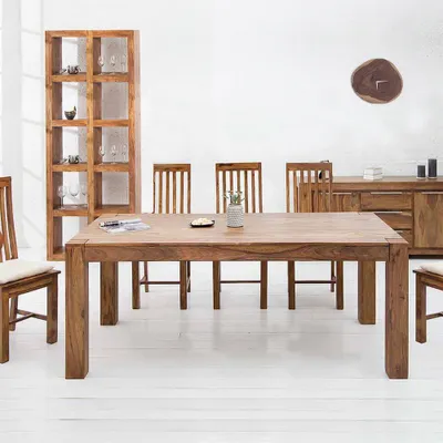 Produktbild von cagü: Design Esstisch [SALEM] aus Sheesham massiv Holz 160cm x 90cm