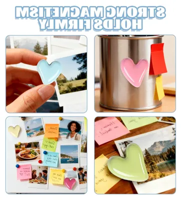 Produktbild von 20 Herzmagnete für Kühlschränke, Magnettafel und Whiteboards, 3D Dekorative Magnete für Büro, Küche und Klassenzimmer