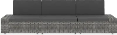 Produktbild von vidaXL Modulares 3-Sitzer-Sofa Poly Rattan Grau