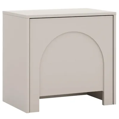 Produktbild von BEAUTYSOFA | Nachttisch AMARO Kaschmir 53,5 cm, Nachtkommode 1 Tür, Push-to-Open, geriffelte MDF-Front, moderner Nachtschrank