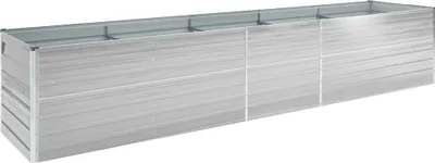 Image de vidaXL Lit surélevé de jardin Acier galvanisé 400x80x45 cm Gris