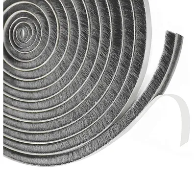 Produktbild von Dichtungsbürste Türbürstendichtung Zugluftstopper - 6 m - 9 x 15 mm - Selbstklebend - Für Fenster und Türen