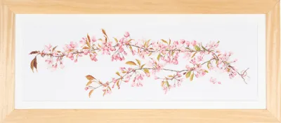 Produktbild von Thea Gouverneur Kreuzstich Stickpackung "Japanische Blüte Zählstoff", Zählmuster, 80x27cm