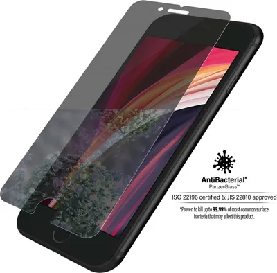 Produktbild von PanzerGlass Displayschutzfolie mit Sichtschutz für iPhone SE (2022/2020)