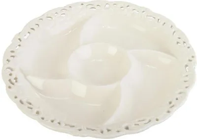 Imagen del producto de Elegante plato de cerámica con divisiones de 26 cm, de la colección "Encaje"