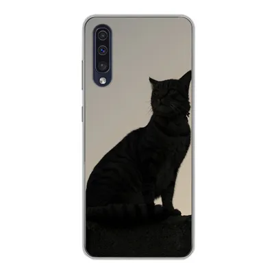 Produktbild von MuchoWow® Handyhülle Schutzhülle Hülle für Samsung Galaxy A30s Katze - Dunkelheit - Zaun Silikon Softcase Handy Hülle - Karteninhaber