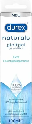 Produktbild von Durex Naturals Extra Feuchtigkeitsspendend Gleitgel, 100 ml, Gleitmittel auf Wasserbasis, Vaginal, Tube, Aqua, Glycerin, Propanediol, Xanthan Gum, Benzoic Acid, Sodium Hyaluronate, Potassium Lactate,..., 1 Stück(e)