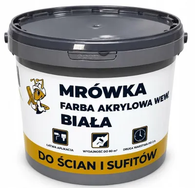 Produktbild von Acryl-Wandfarbe Weiß, matt, für Innenräume, Wände und Decken, 10 l, bis zu 80 m²