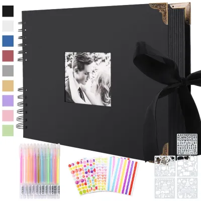Image de Album photo DIY avec 80 pages noires, idéal pour le scrapbooking