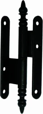 Image de Paumelle rustique contrecoudée acier BROS - 110x60x70 - noir - droite - 23ARD1165