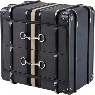 Produktbild von Casa Padrino Luxus Schubladen Schrank im Vintage Koffer Design Dunkelgrau - 66 x 46 x H. 64 cm - Art Deco Barock Kofferschrank