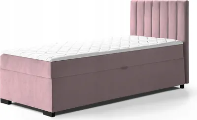 Produktbild von Bett Boxspringbett Continentalbett ERYK mit Bonell Matratze und Topper , Einzelbett mit Container , H3 ( 90x200 cm , Rosa - Mono 235 )