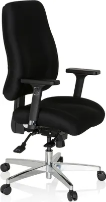 Obrázek produktu pro hjh OFFICE Profesionální kancelářská židle ZENIT COMFORT Ergonomická kancelářská židle s područkami (výškově nastavitelná) látka černá Otočná židle do kanceláře, domácnosti