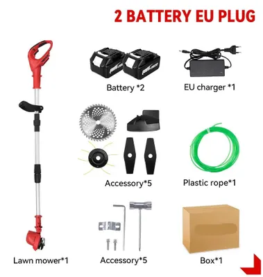 Obrázek produktu pro Třímače trávy – akumulátorové – nůžky na trávu – kartáč na plevel – elektrický – sekačka – 10 palců – baterie 18V