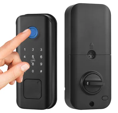 Zdjęcie produktu dla Inteligentny zamek z ekranem dotykowym WiFi TY APP Odcisk palca Hasło Karta RFID Klucz mechaniczny 5 metod odblokowania Akumulator 2500 mAh Zamek do drzwi ze stopu aluminium do drzwi o grubości 35–55 mm Drzwi biurowe, domowe i sypialniane