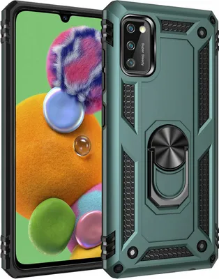 Produktbild von Silikon TPU Slim Case mit 360 Grad Ring Ständer Schutzhülle Kickstand Handyhülle Magnetische Autohalterung für Samsung Galaxy S10 Lite (G770F) Grün