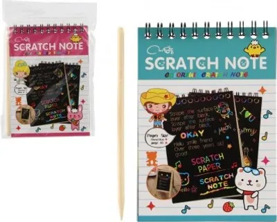 Obrázek produktu pro Škrabací/Vyškrabovací notes barevný 10 listů 10x14cm - mix barev