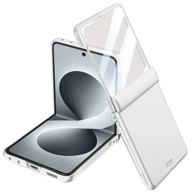 Image de Coque de protection et film de protection en verre trempé 9H pour Samsung Galaxy Z Flip 8, avec protection de la charnière, couleur argent